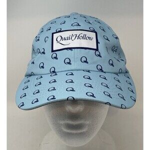 Imperial Quail Hollow Country Club Golf Hat Cap Allover Logo Blue Adjustable